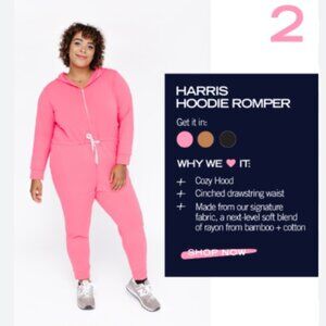 Smash + Tess Harris Hoodie Romper Bright Pink Size Small